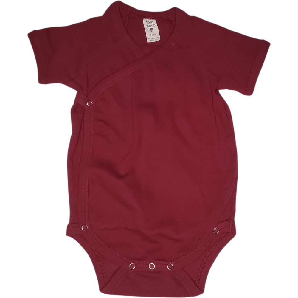 Kate Quinn Organic One-piece Bodysuit Short-sleeve Burgundy Baby 18-24 Month